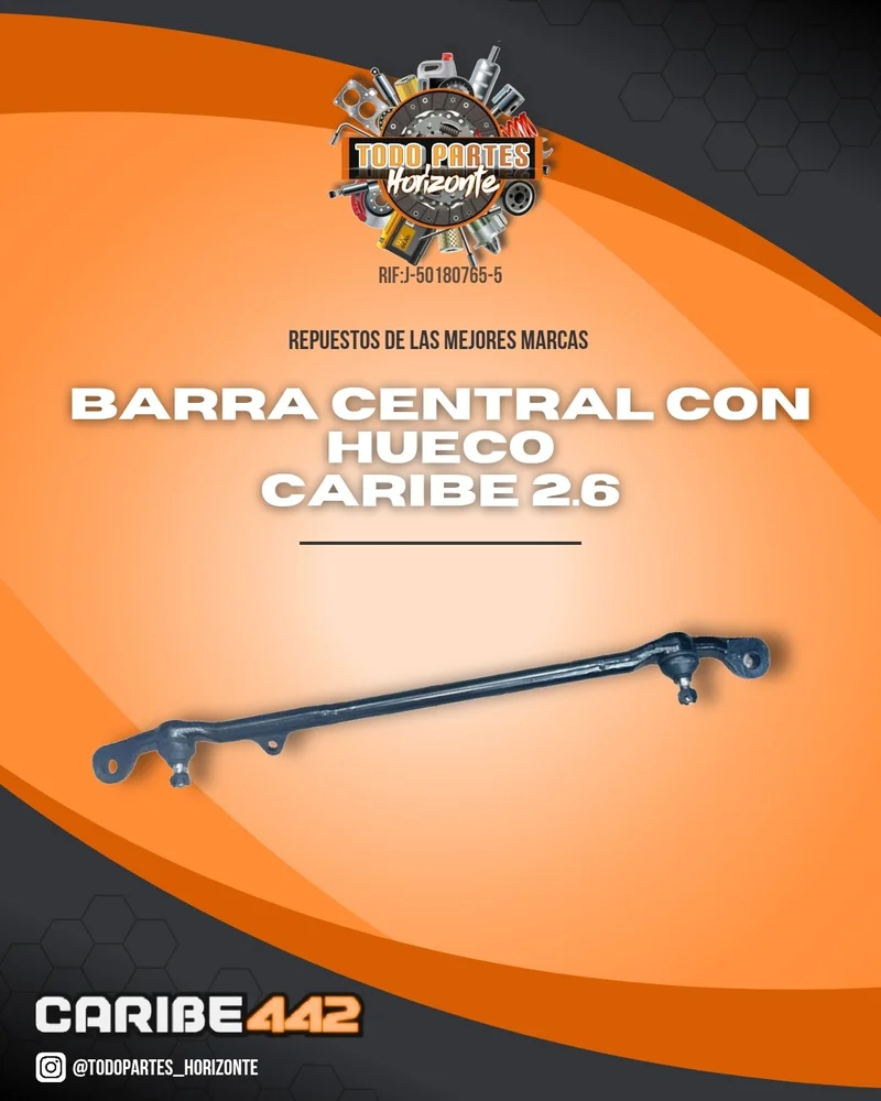 Repuesto BARRA CENTRAL CON HUECO CARIBE 2.6 original