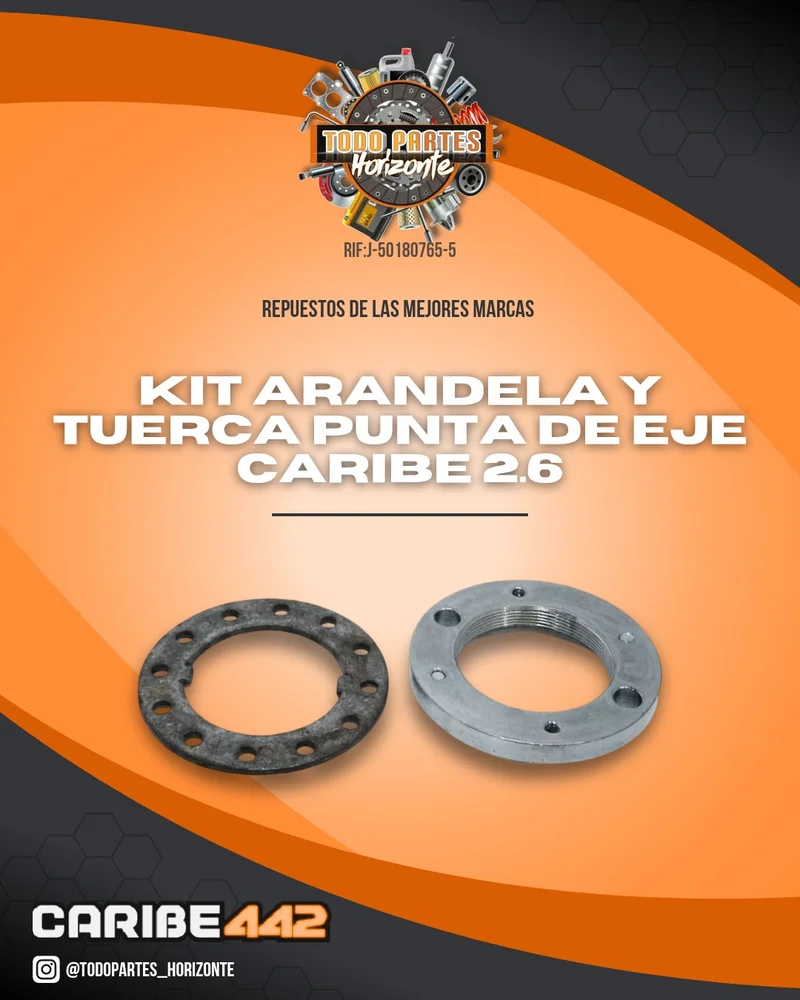 Repuesto KIT ARANDELA Y TUERCA PUNTADE EJE CARIBE 2.6 original