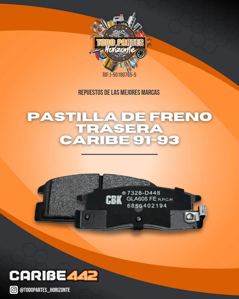 Repuesto PASTILLAS DE FRENO TRASERA CARIBE 91-93 original